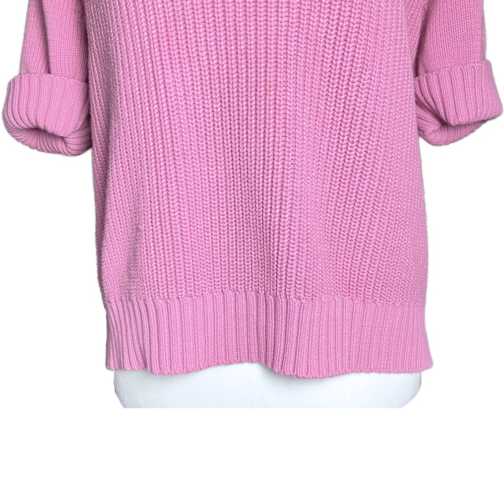 Vintage 90s 100% Cotton Pastel Pink Short Sleeve Sweater M/L Crazy Horse, Preppy - Picture 7 of 9